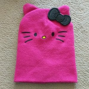 Magenta & Black Hello Kitty Beanie